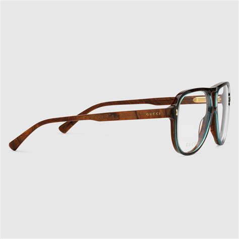 Pilot optical frame in blue and brown acetate 